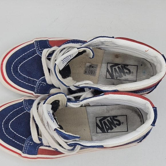 Vans sk8hi red / white / blue patriotic vans mens size 5 / womens 6.5 - Picture 10 of 16